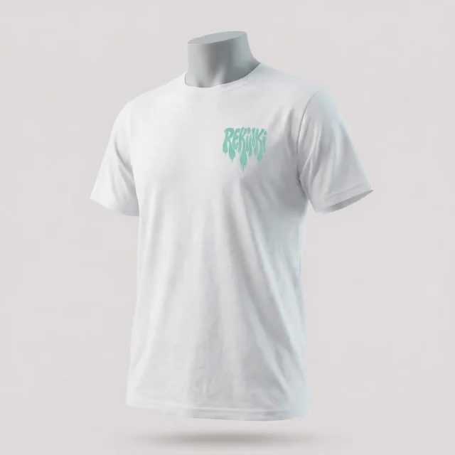 Koszulka Rekinki – miętowy drip Biała | streetwear T-shirt Rekinki